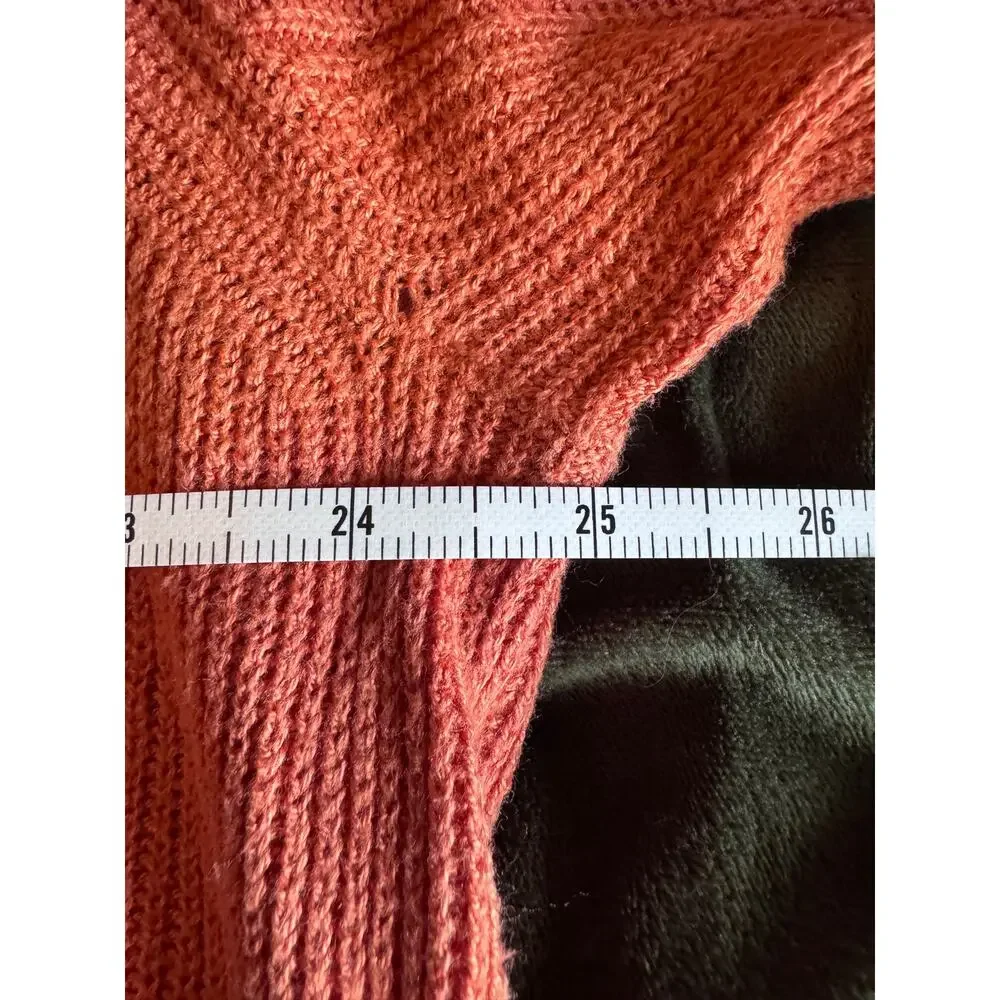 LC Lauren Conrad XL Rust Cable Knit Oversized Sweater Cotton Blend